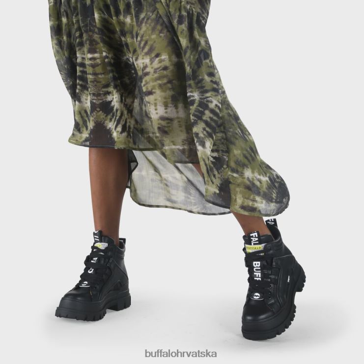 crno Buffalo aspha nc mid bootie ravne veganske |čizme TDD6T198